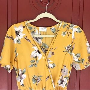 Yellow Flowered Jumpsuit